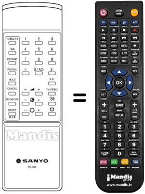 Replacement remote control RC 307