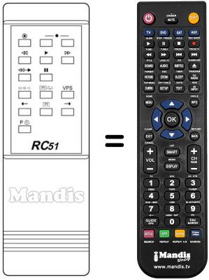 Replacement remote control RC 51 Replacement remote control RC 51