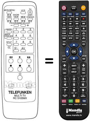 Replacement remote control RC 5105 MX