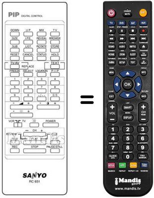 Replacement remote control RC 651