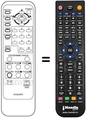 Replacement remote control RC 6X03 FE