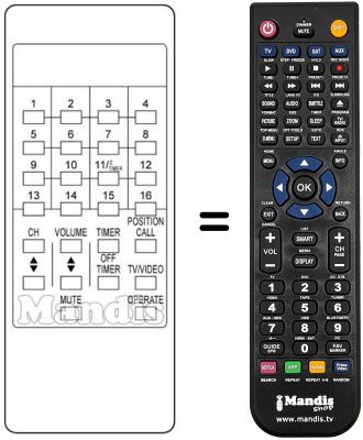 Replacement remote control RD-1605 E Replacement remote control RD-1605 E