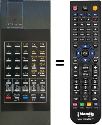 Replacement remote control RCS 6280