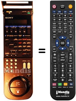 Replacement remote control Sony SLV-615 VP