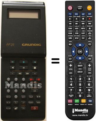 Replacement remote control Grundig GV-2392 VPT