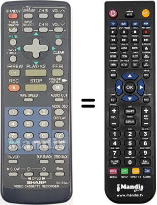 Replacement remote control Sharp VC MH671 GM