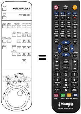 Replacement remote control RTV 950 HIFI