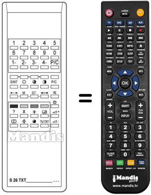 Replacement remote control S 26 TXT