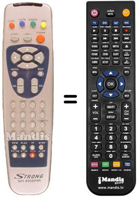 Replacement remote control SRT 4356 PVR