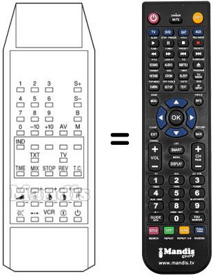 Replacement remote control LOGIC TELETEXT