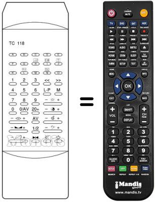Replacement remote control TC 118