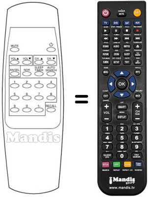 Replacement remote control SCHNEIDER STV 3650 (ver. 2)
