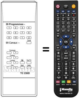 Replacement remote control Oceanic 55 OC 9001