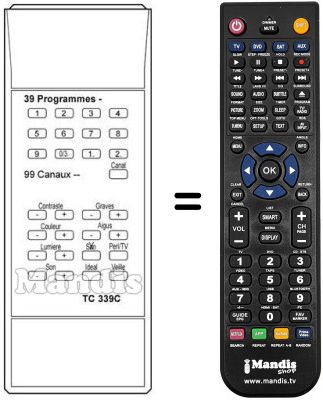 Replacement remote control TC 339 C