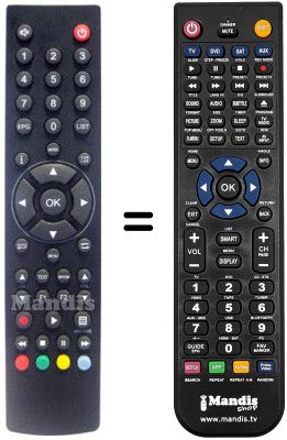 Replacement remote control PERIBSEN TDT 4 HD