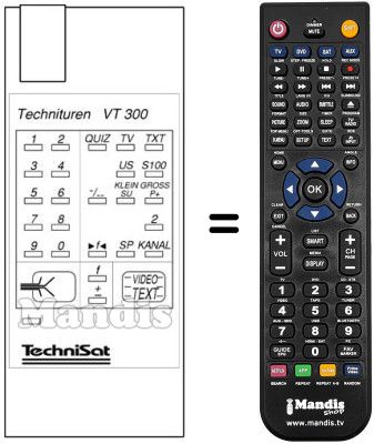 Replacement remote control TECHNITUNER VT 300