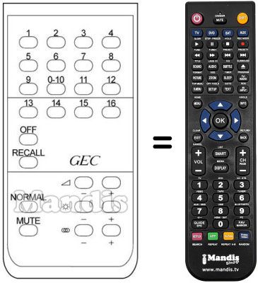 Replacement remote control TELEMASTER 16