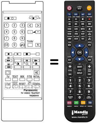 Replacement remote control TNQ 8E 0410