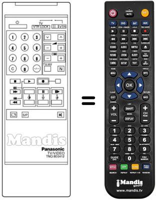 Replacement remote control TNQ 8E 0412