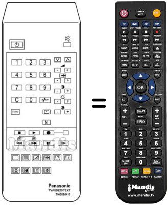 Replacement remote control TNQ 8E 0413