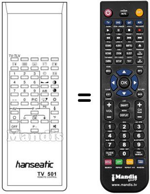 Replacement remote control TV 501