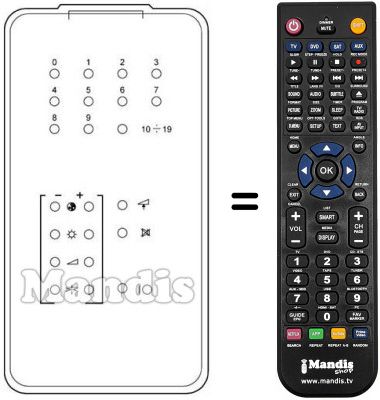 Replacement remote control ELCIT TVC 20 PR IR Replacement remote control ELCIT TVC 20 PR IR