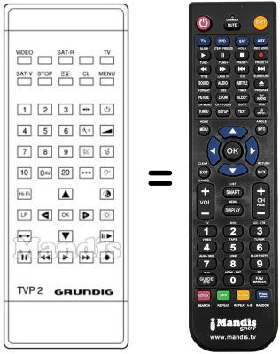 Replacement remote control Minerva TVR 6305
