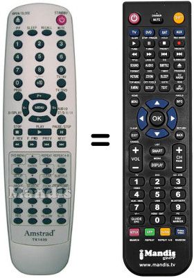 Replacement remote control Amstrad LCD-1907 D