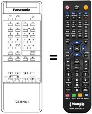 Replacement remote control TZS4EK001