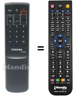 Replacement remote control Toshiba 21 R 01 F