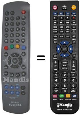 Replacement remote control Toshiba 32 MW 7 DG