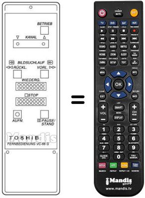 Replacement remote control VC-66 G