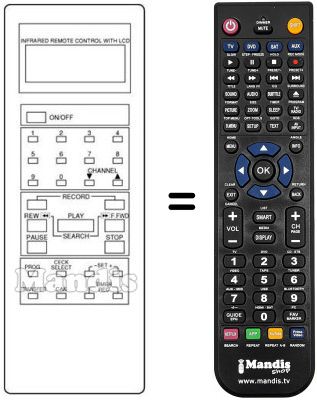 Replacement remote control Amstrad VCR 4700