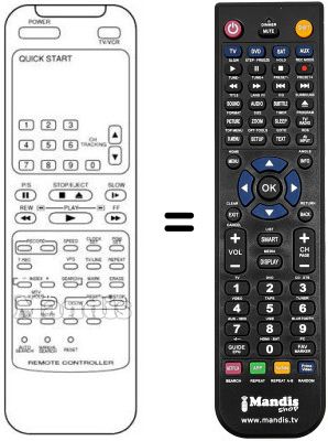 Replacement remote control WELTBLICH VTR 2911