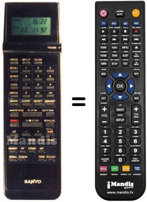 Replacement remote control Sanyo VHR-D4800 I