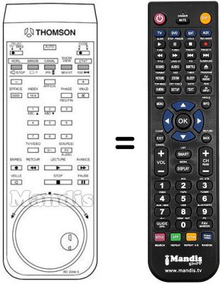 Replacement remote control Thomson VP 5280 L Replacement remote control Thomson VP 5280 L