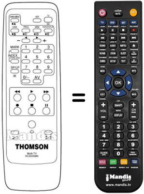 Replacement remote control Thomson VPH 6850 G Replacement remote control Thomson VPH 6850 G