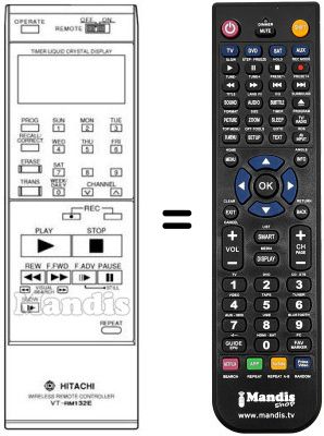Replacement remote control VT-RM 132 E