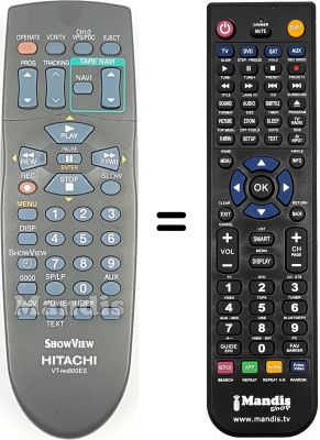 Replacement remote control Hitachi VT-FX860E VPS