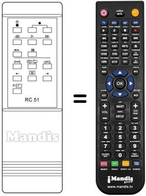 Replacement remote control ELCIT VTR 8020 Replacement remote control ELCIT VTR 8020