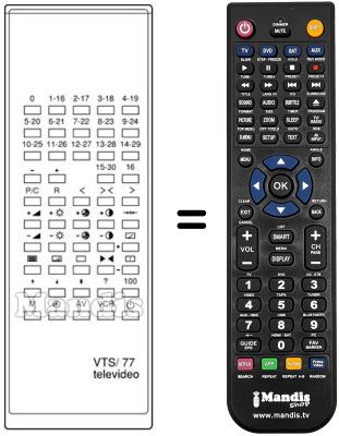 Replacement remote control VTS 77