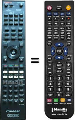 Replacement remote control Pioneer BDP LX55