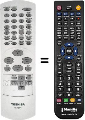 Replacement remote control Toshiba SD-130 ESE1