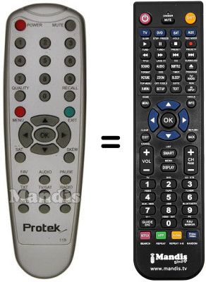 Replacement remote control Protek 7000 FTA