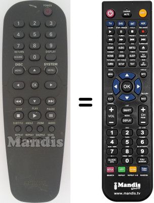 Replacement remote control Philips DVD 622