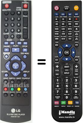 Replacement remote control LG BD 350