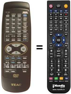 Replacement remote control TEAK DV-3000