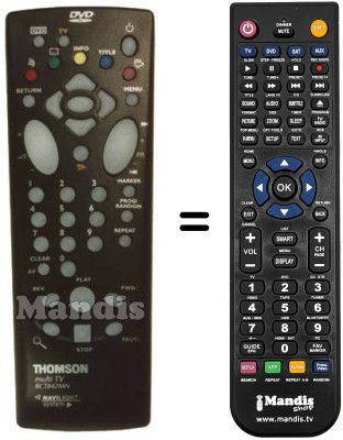 Replacement remote control Thomson DTH 4500 Replacement remote control Thomson DTH 4500