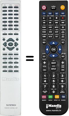 Replacement remote control DUAL-TEC DVD 800