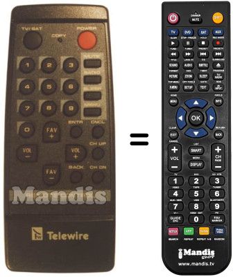 Replacement remote control TELEWIRE TW-1002